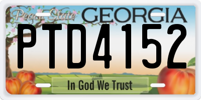GA license plate PTD4152
