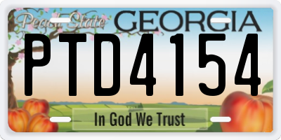 GA license plate PTD4154