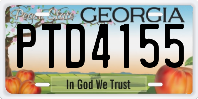 GA license plate PTD4155