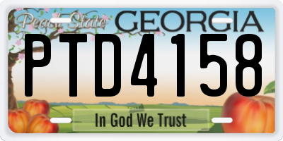 GA license plate PTD4158