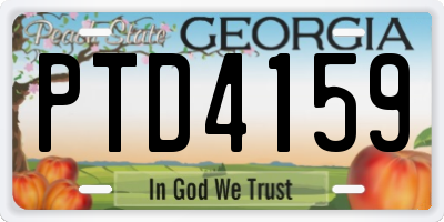 GA license plate PTD4159
