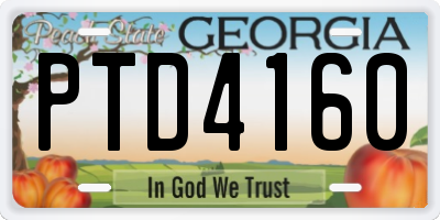 GA license plate PTD4160