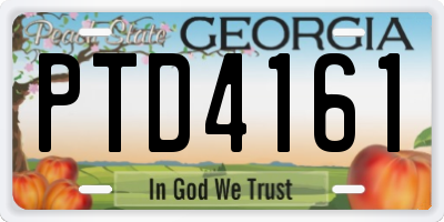 GA license plate PTD4161