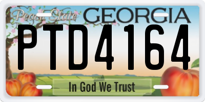 GA license plate PTD4164