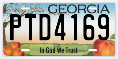 GA license plate PTD4169