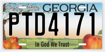 GA license plate PTD4171