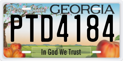 GA license plate PTD4184