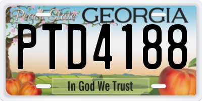 GA license plate PTD4188