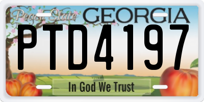 GA license plate PTD4197