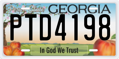 GA license plate PTD4198