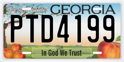 GA license plate PTD4199