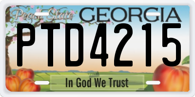GA license plate PTD4215