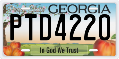 GA license plate PTD4220