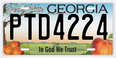 GA license plate PTD4224