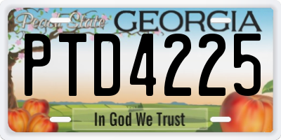 GA license plate PTD4225