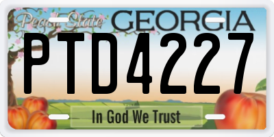 GA license plate PTD4227
