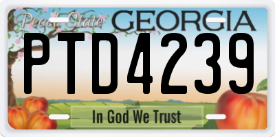 GA license plate PTD4239