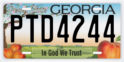 GA license plate PTD4244
