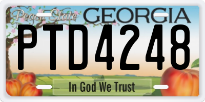 GA license plate PTD4248