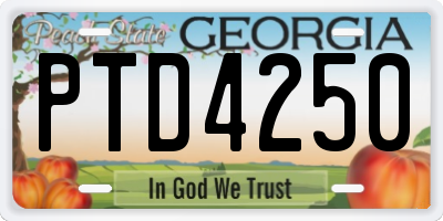 GA license plate PTD4250