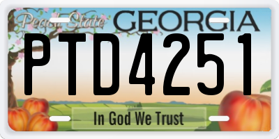 GA license plate PTD4251