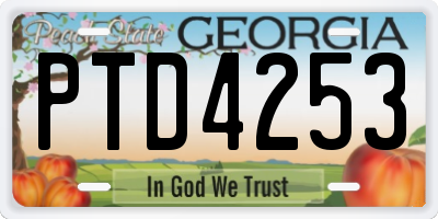 GA license plate PTD4253