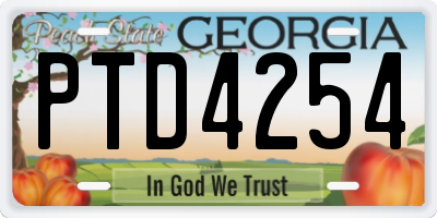 GA license plate PTD4254