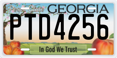 GA license plate PTD4256