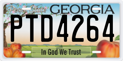 GA license plate PTD4264