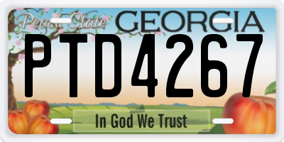 GA license plate PTD4267