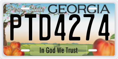 GA license plate PTD4274