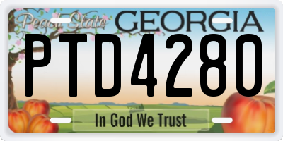 GA license plate PTD4280