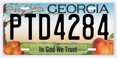 GA license plate PTD4284