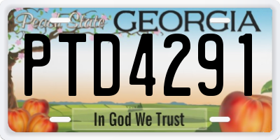 GA license plate PTD4291