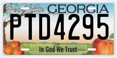 GA license plate PTD4295