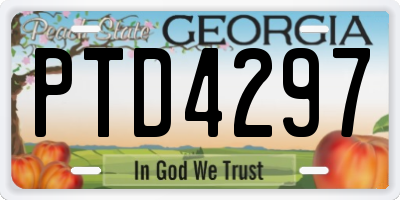 GA license plate PTD4297