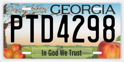 GA license plate PTD4298