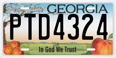 GA license plate PTD4324