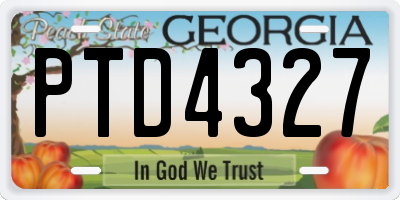 GA license plate PTD4327