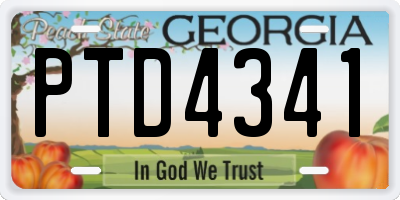 GA license plate PTD4341