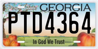 GA license plate PTD4364