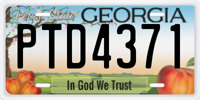 GA license plate PTD4371