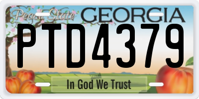 GA license plate PTD4379