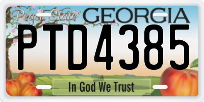 GA license plate PTD4385