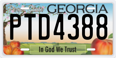 GA license plate PTD4388