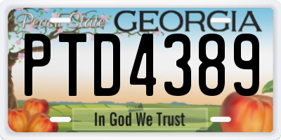 GA license plate PTD4389