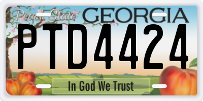 GA license plate PTD4424
