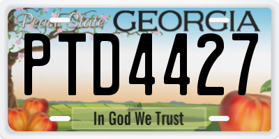 GA license plate PTD4427