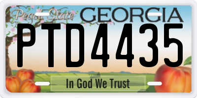 GA license plate PTD4435