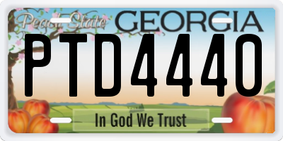 GA license plate PTD4440